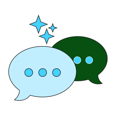 two chat bubbles